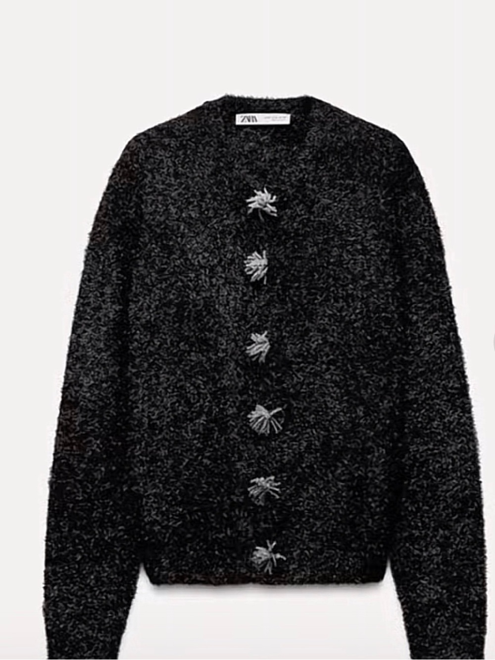 Zara Black Cardigan with Decorative Buttons